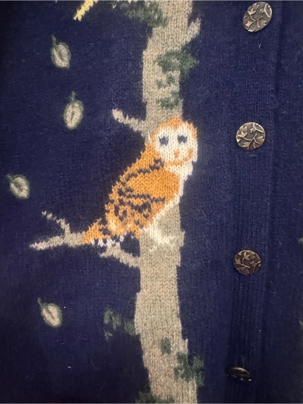 Vintage 90s Northern Treasures Woodland Animal Cardigan Wool Sweater M
